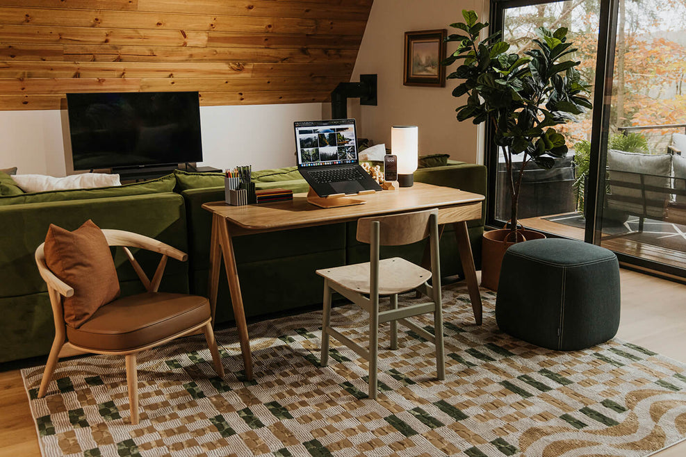 Asher Wood Desk in lifestyle shot